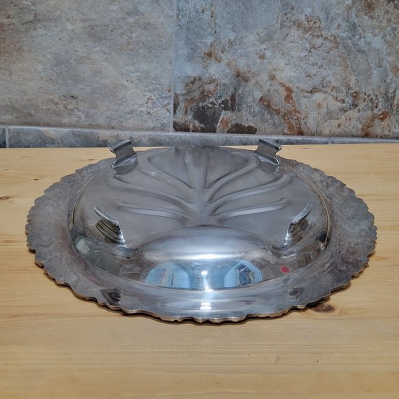 Vintage WM A Rogers Silver Plated Meat Tray Oval Footed Tree of Life 18 Inch Pla - Picture 11 of 13